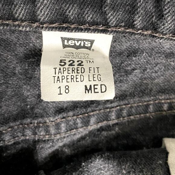 Levi's 522 Vintage Jeans Womens 18 36X30 Black High Rise Tapered Fit Leg USA 90s - Picture 6 of 13
